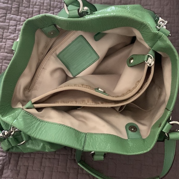 Coach Mint Green Ashley Patent Carryall Satchel - Picture 2 of 5